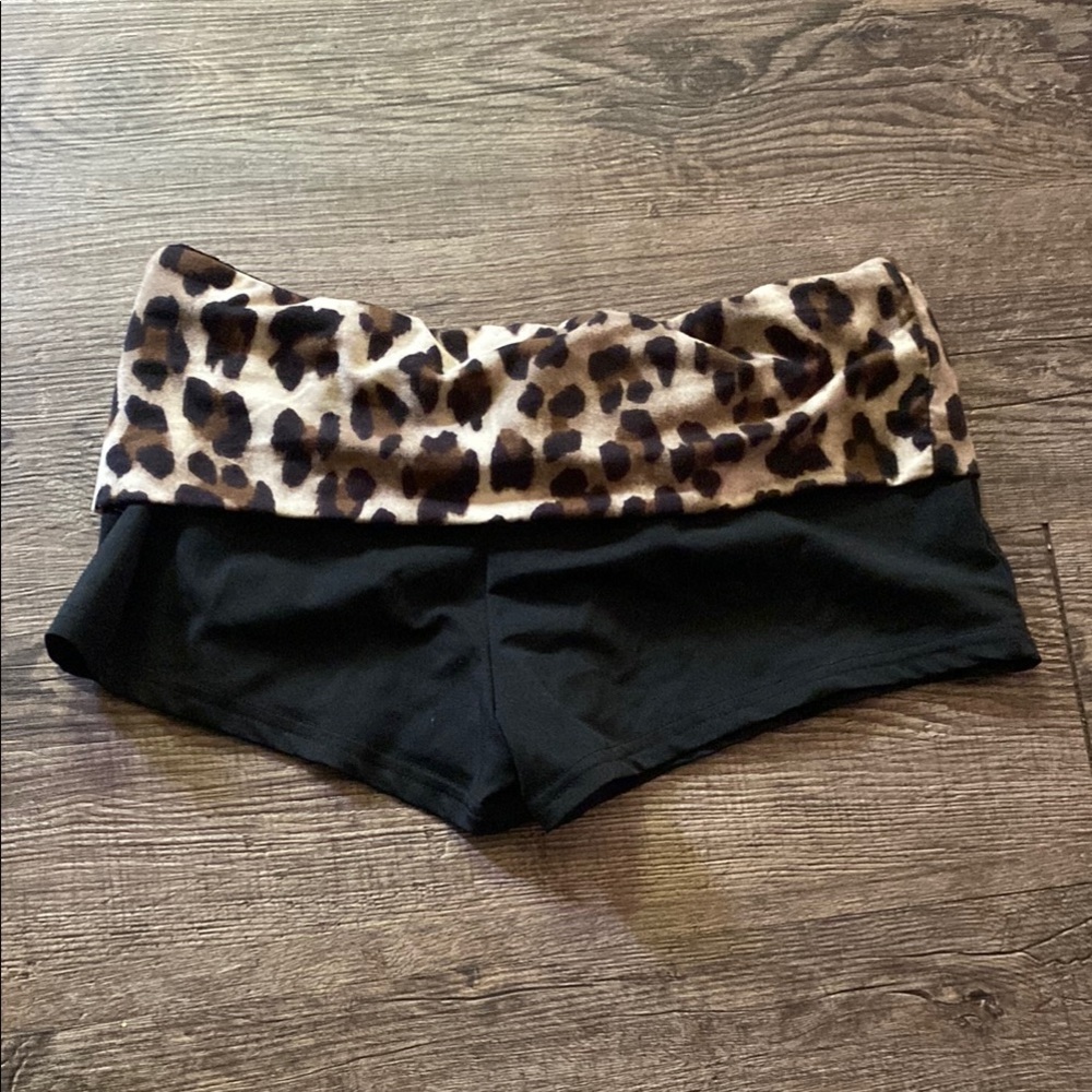 Leopard Print and Black Shorts
